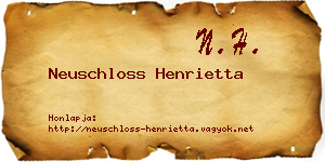Neuschloss Henrietta névjegykártya